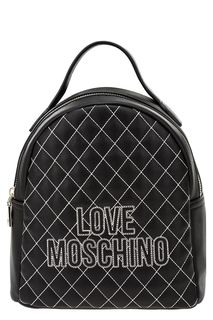 Черный рюкзак с вышивкой Love Moschino