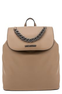 Бежевый рюкзак с откидным клапаном Love Moschino