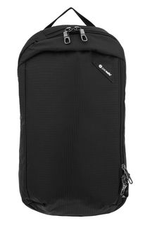 Текстильный черный рюкзак с одной широкой лямкой Pacsafe