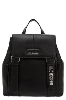 Рюкзак черного цвета с широкими лямками Love Moschino