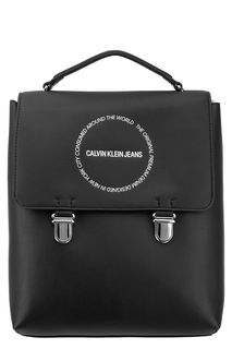 Вместительный черный рюкзак с откидным клапаном Calvin Klein Jeans