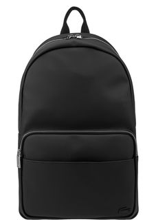 Черный рюкзак с одним отделом и карманами Lacoste