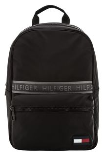 Черный текстильный рюкзак на молнии Tommy Hilfiger