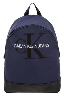 Синий текстильный рюкзак с вышивкой Calvin Klein Jeans