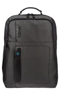 Вместительный текстильный рюкзак серого цвета Piquadro