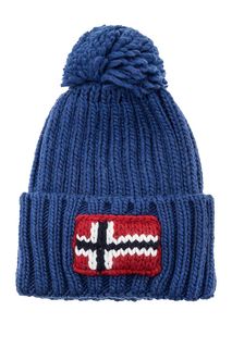 Синяя шапка с вязаной нашивкой Napapijri