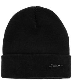 Черная трикотажная шапка Herman