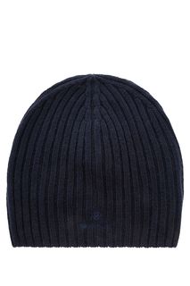 Синяя шапка мелкой вязки Gant