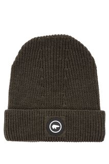 Полушерстяная шапка цвета хаки Eisbar