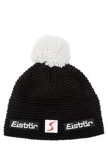 Черная полушерстяная шапка с помпоном Eisbar
