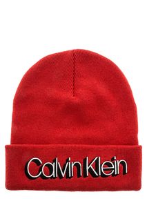 Полушерстяная шапка с логотипом бренда Calvin Klein Jeans