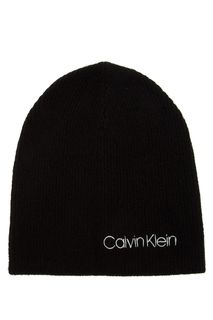 Шапка мелкой вязки черного цвета Calvin Klein Jeans