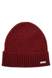 Красная хлопковая шапка с отворотом Calvin Klein Jeans