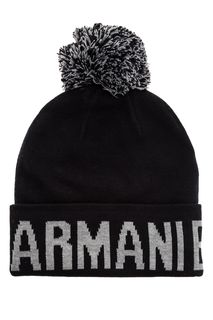 Шапка темно-синего цвета с помпоном Armani Exchange