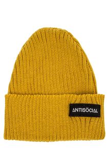 Полушерстяная шапка желтого цвета AntisÖcial WE ARE WHO WE ARE
