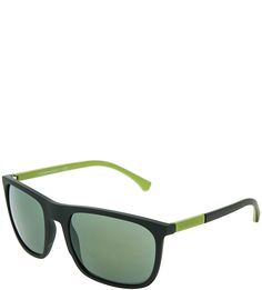 Солнцезащитные очки в зеленой пластиковой оправе Emporio Armani