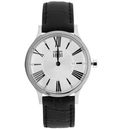 Часы с черным кожаным ремешком Cerruti 1881
