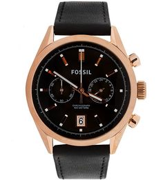 Кварцевые часы с кожаным ремешком Fossil