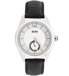 Кварцевые часы с кожаным ремешком Hugo Boss