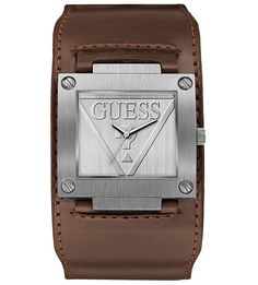 Часы с широким кожаным ремешком Inked Guess