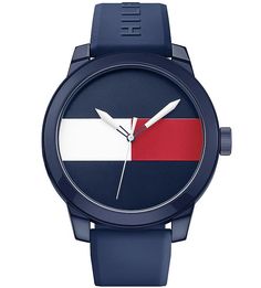 Часы с синим силиконовым ремешком Tommy Hilfiger