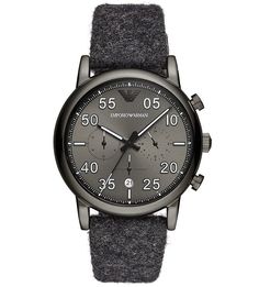 Кварцевые часы с текстильными вставками на ремешке Emporio Armani