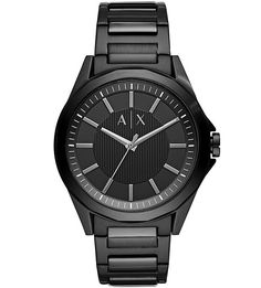 Водонепроницаемые часы с черным металлическим браслетом Armani Exchange