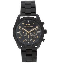 Черные металлические часы с хронографом Michael Kors