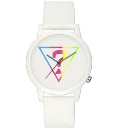 Кварцевые часы с белым силиконовым ремешком Hollywood Guess
