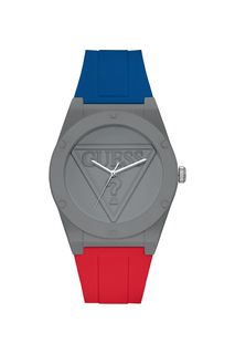 Кварцевые часы с двухцветным силиконовым ремешком Guess