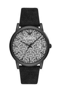Часы с монограммой бренда на циферблате Emporio Armani