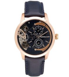 Механические часы с кожаным ремешком Fossil