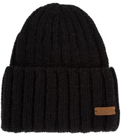 Полушерстяная черная шапка с отворотом Noryalli