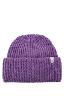 Фиолетовая шапка из кашемира крупной вязки Fraas