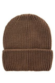 Вязаная коричневая шапка с отворотом Victoria Kuksina