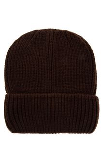 Вязаная коричневый шапка с отворотом Victoria Kuksina
