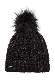 Черная полушерстяная шапка с помпоном Eisbar