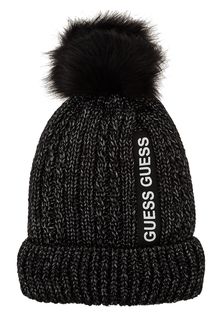 Черная шапка с помпоном Guess