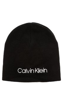 Полушерстяная шапка с логотипом бренда Calvin Klein Jeans