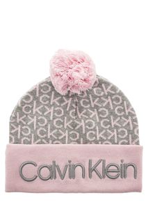 Хлопковая шапка с монограммой бренда Calvin Klein Jeans