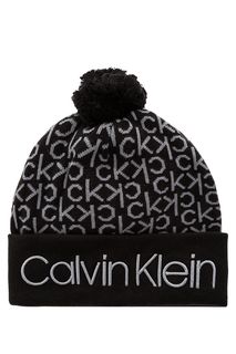 Хлопковая шапка с монограммой бренда Calvin Klein Jeans