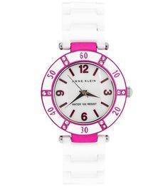 Часы с белым керамическим браслетом Anne Klein