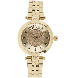 Часы с золотистым металлическим браслетом Just Cavalli