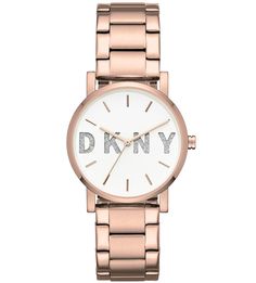 Кварцевые часы с золотистым браслетом Dkny