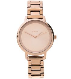 Часы с круглым золотистым корпусом Dkny