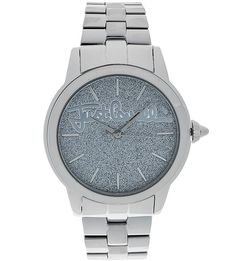 Часы круглой формы с отделкой глиттером Just Cavalli