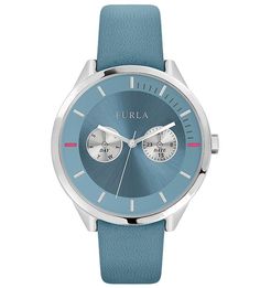 Влагоустойчивые часы с синим кожаным браслетом Metropolis Furla