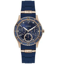 Часы с силиконовым ремешком синего цвета Guess