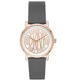 Часы с кожаным браслетом серого цвета Dkny