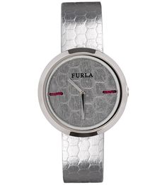 Кварцевые часы с кожаным ремешком с выделкой под рептилию Furla